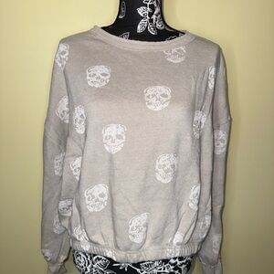 Women's Beige Skull Sweater